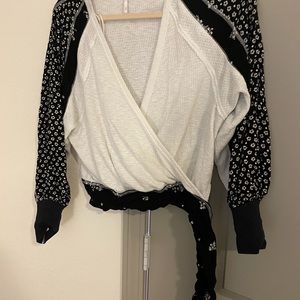 Free people black and white too size XS